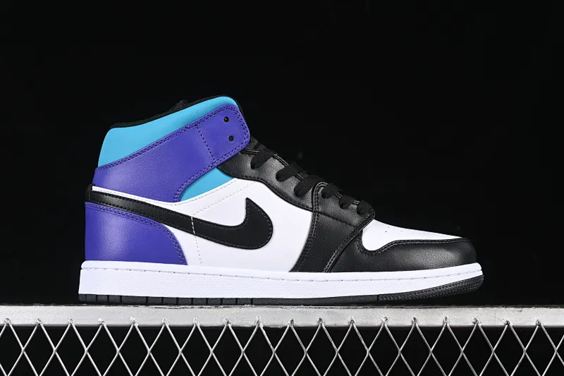 All categories Air Jordan Jordan series basketball shoes Air Jordan 1 Mid Air Jordan 1 Mid AJ1 Joe 1 Lakers color black, white and purple mid-top cultural and casual sneakers DQ8426-154